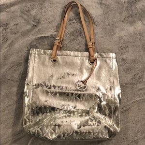 Michael Kors Silver Tote Bag